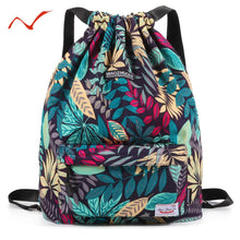 Load image into Gallery viewer, Waterproof Drawstring Backpack Leaf Pattern Sports Bags for Women Men Outdoor Fitness Training Gym Surfing Bag For Shoes Storage
