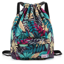 Load image into Gallery viewer, Waterproof Drawstring Backpack Leaf Pattern Sports Bags for Women Men Outdoor Fitness Training Gym Surfing Bag For Shoes Storage
